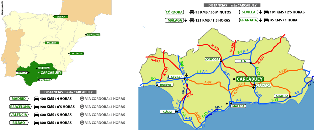 Mapa de Situación de ciudades cercanas a El Tejar Viejo